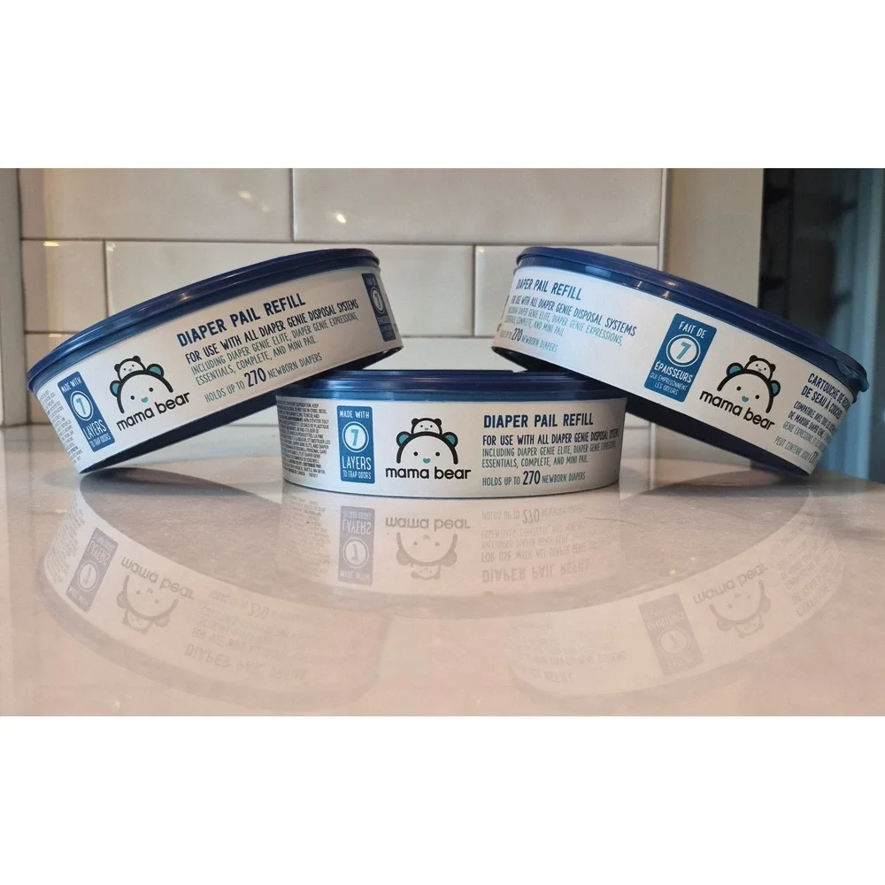 Mama Bear Diaper Pail‎ Refills for Diaper Genie 810 Count Lot of 3 New